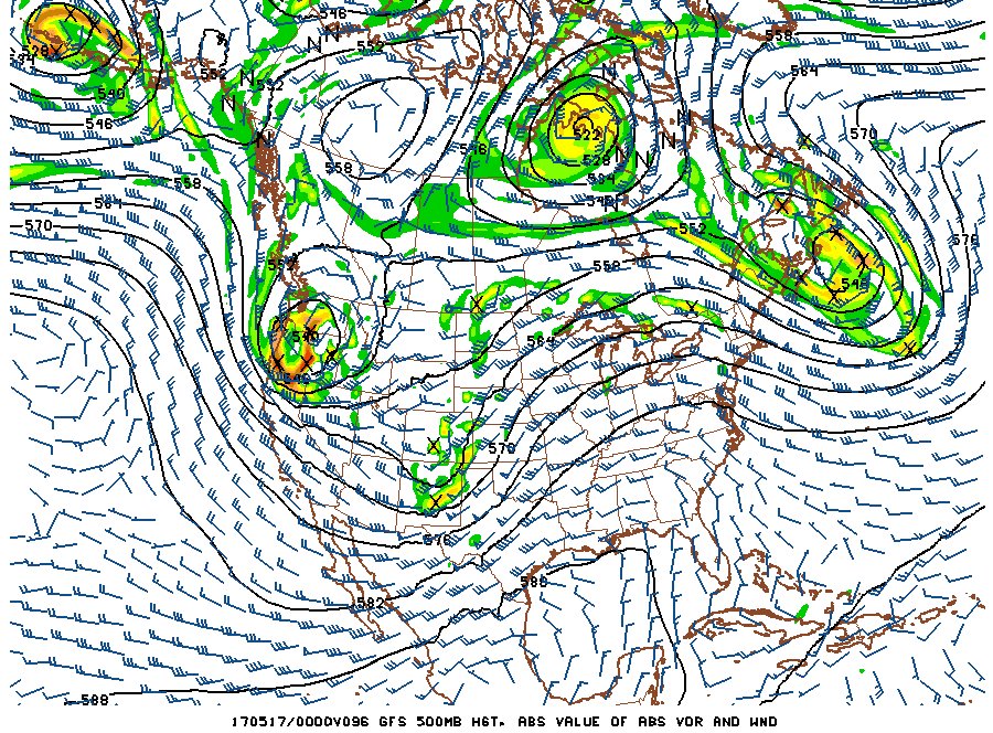 GFS forecast for May 16