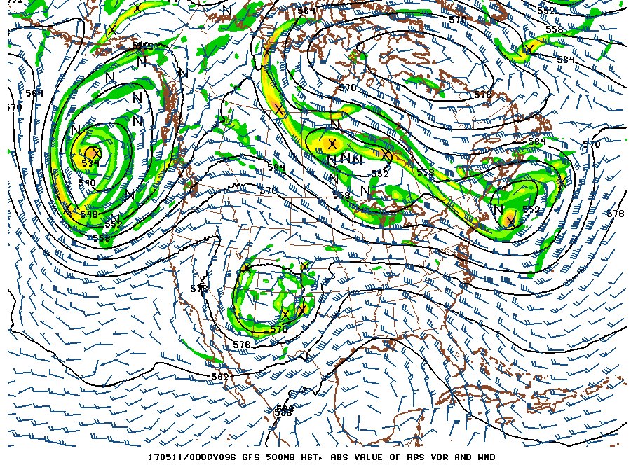 GFS forecast for May 10