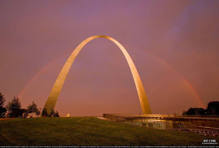 Gateway Arch rainbow, June 14, 2018