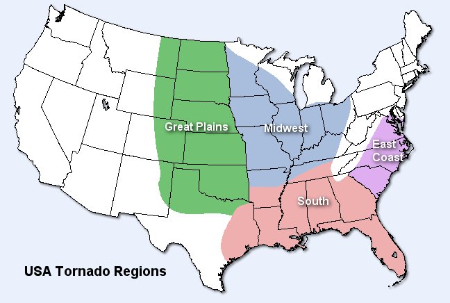 USA Tornado Observing Regions