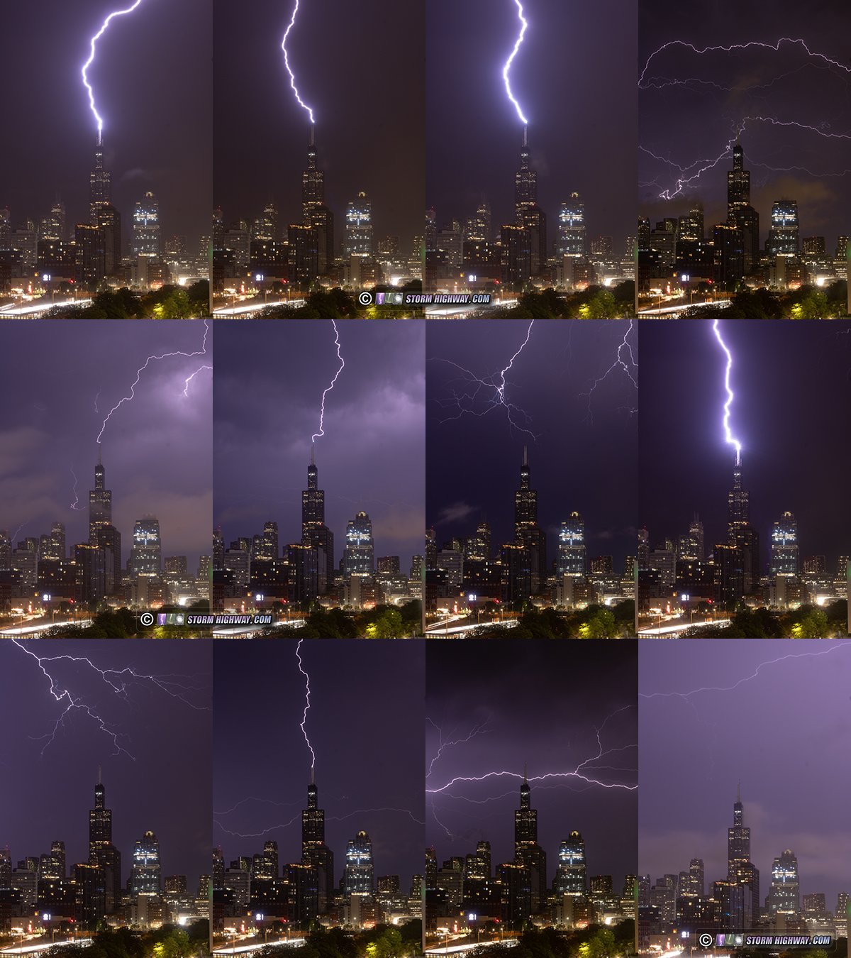 Chicago upward lightning