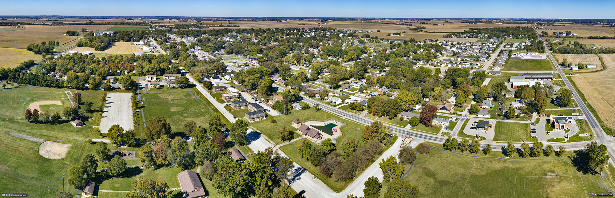 New Baden, Illinois super-resolution aerial panoramic photo