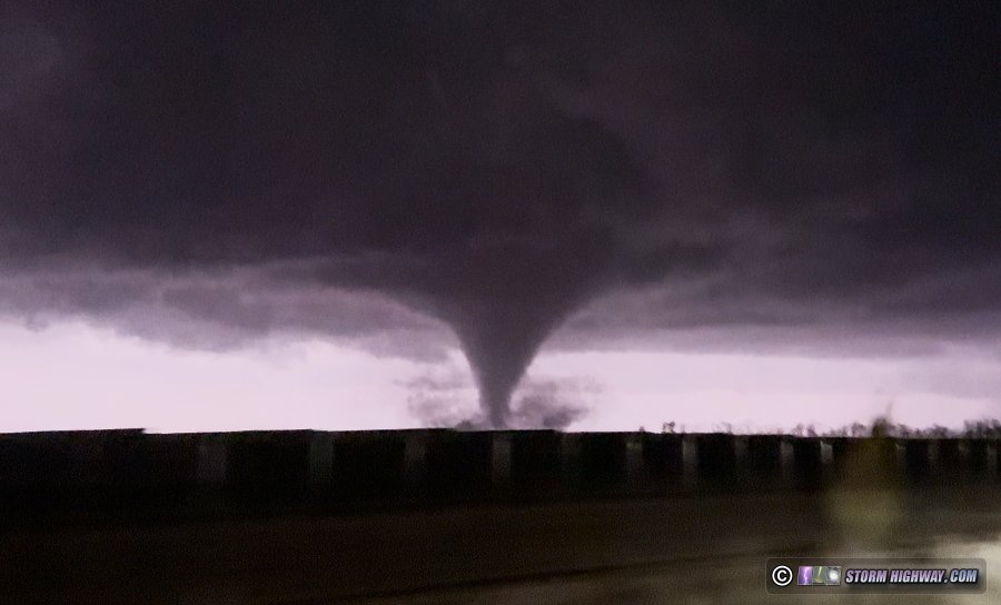 Wheatfield, Indiana tornado illuminated by lightning on March 10, 2026