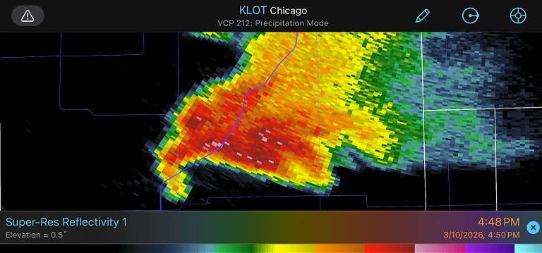 Pontiac, Illinois tornado on radar