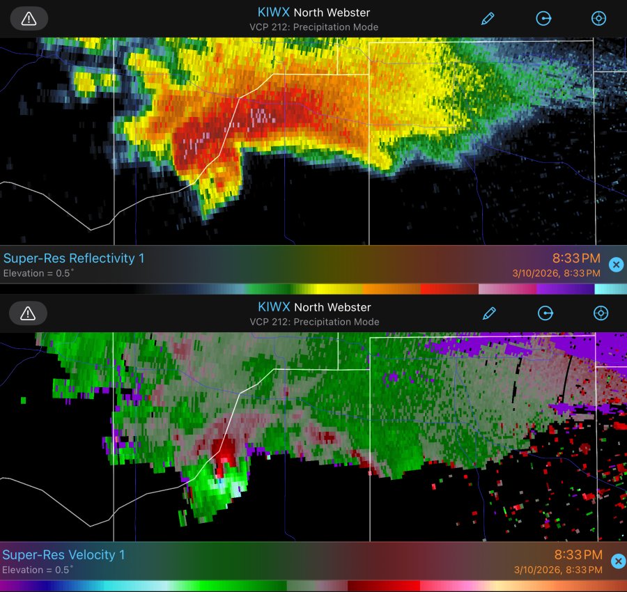 Knox, Indiana tornado on radar