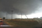 Anticyclonic tornado near Calumet, Oklahoma