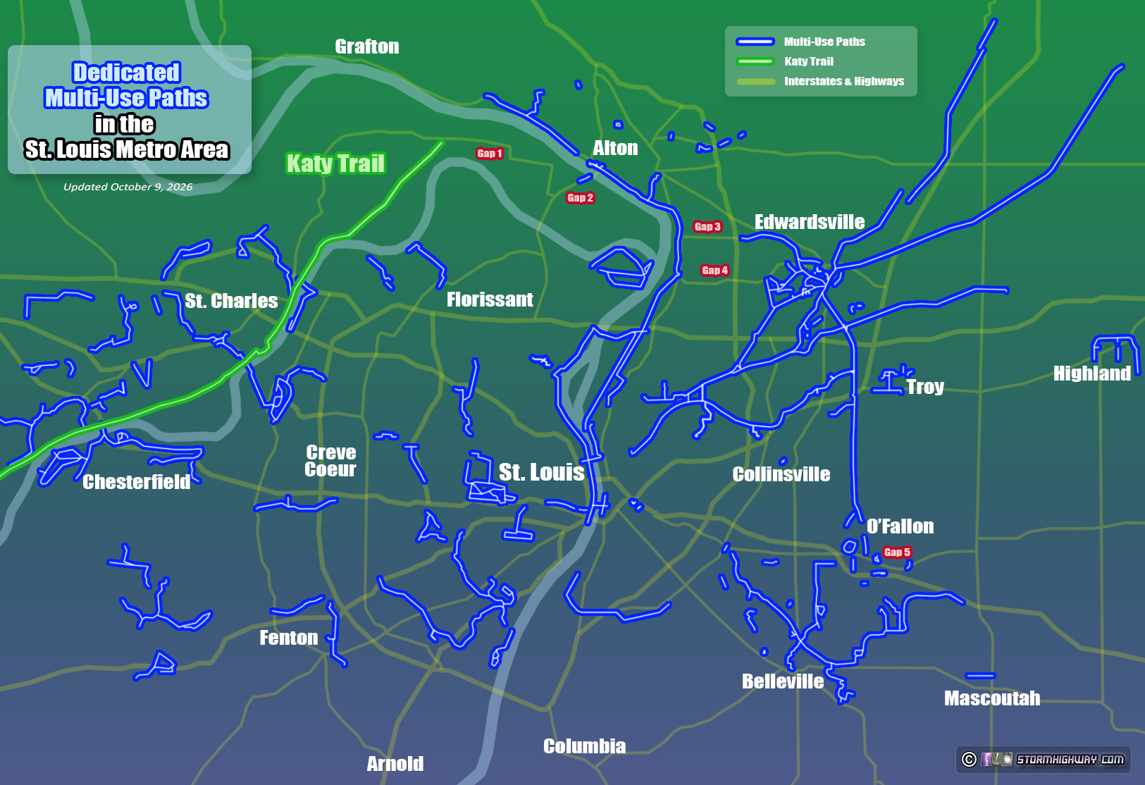 St. Louis multi-use trails map