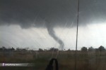 Anticyclonic tornado near Calumet, Oklahoma