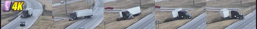 Drone captures semi jackknifing on icy Kansas bridge