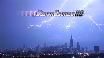 Sky-filling lightning over Chicago