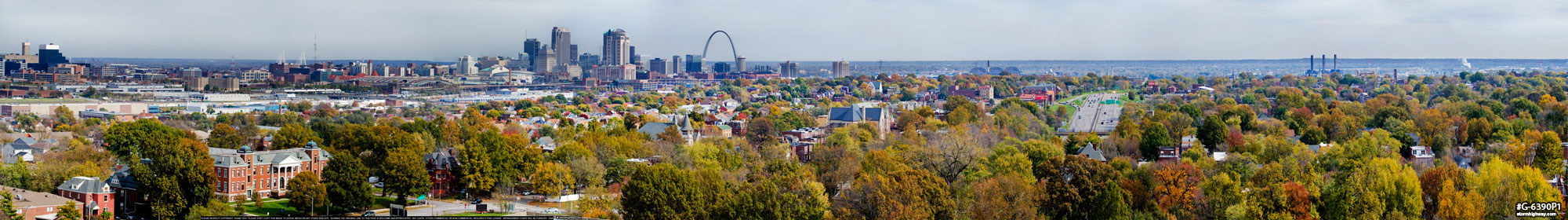 St. Louis skyline with fall colors panorama
