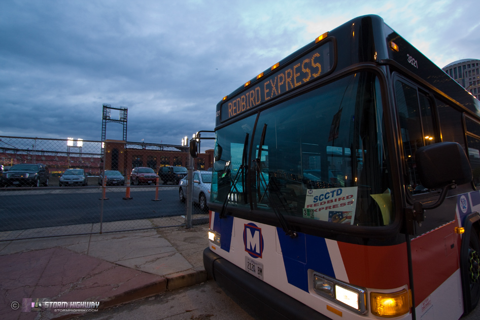 Metro bus  outside of Busch Stadium