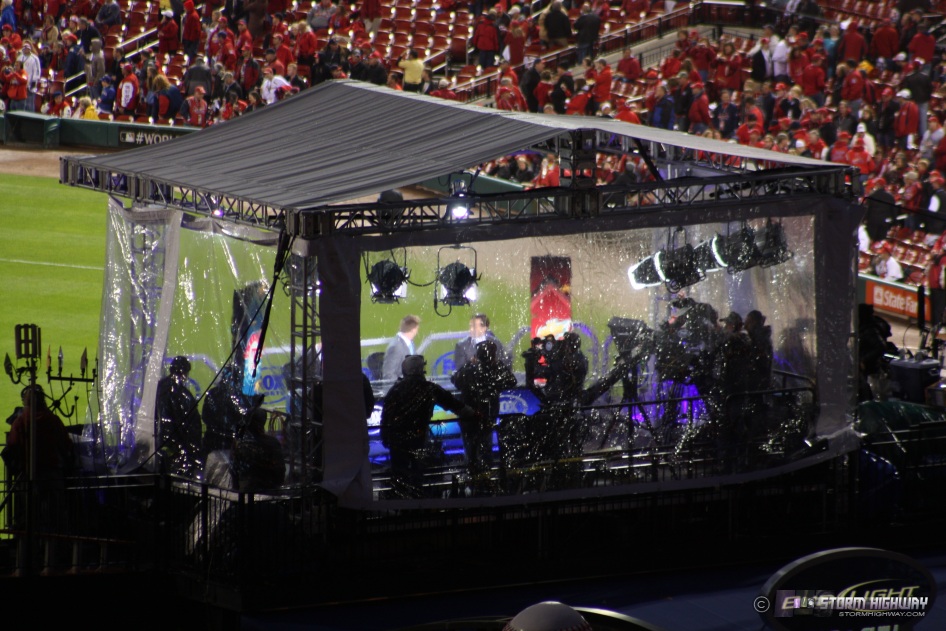 Fox broadcast booth at Busch Stadium