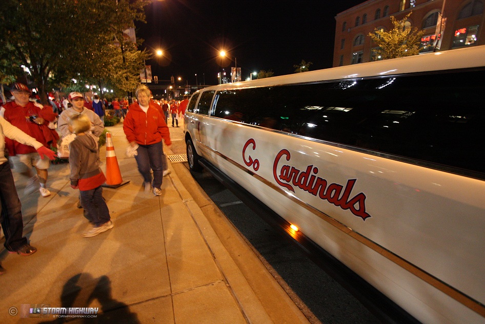 Cardinals fans and limo