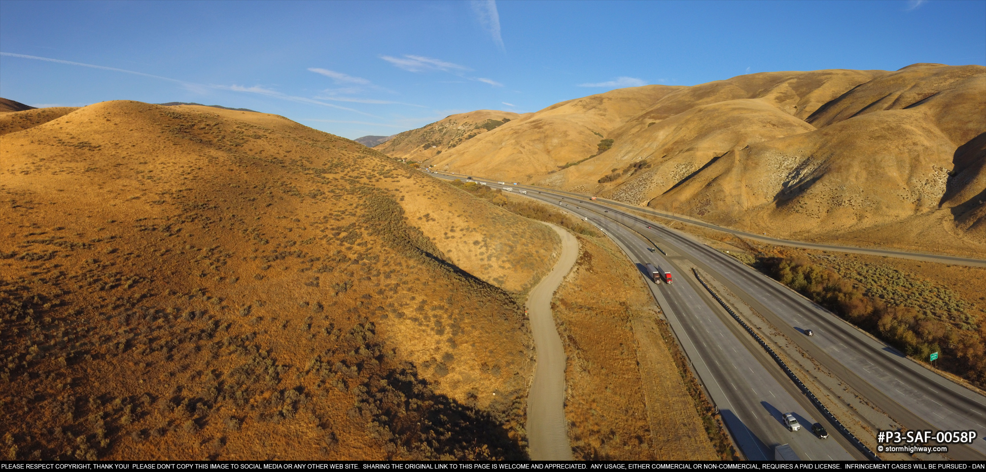 San Andreas Fault aerial view at the I5 crossing at Gorman, CA