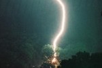 Lightning hits tree and house