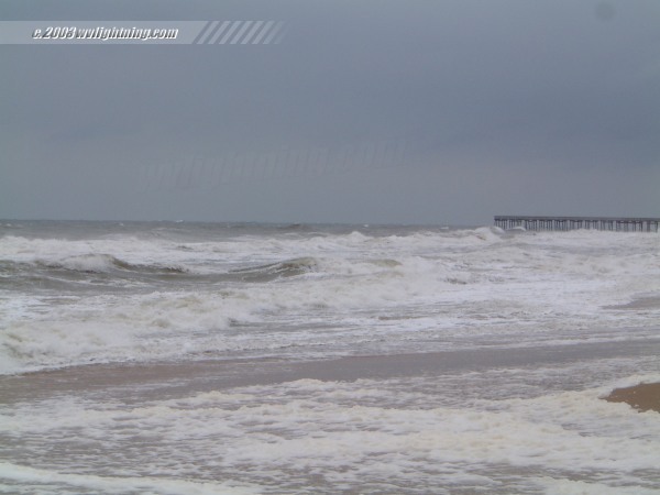 Photograph of sea-surface and breaking waves in Hurricane Isabel