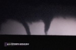 Double tornadoes near Greensburg, Kansas