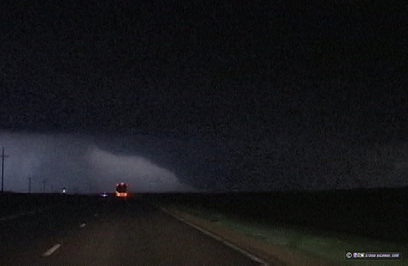 Greensburg EF5 tornado illuminated by lightning