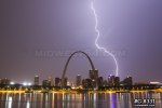 Lightning over downtown St. Louis and the Gateway Arch