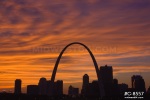 Sunset over downtown St. Louis and the Gateway Arch