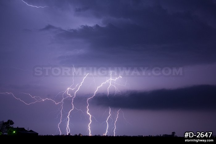 Nightime lightning over rural Illinois