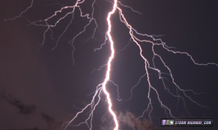 Out-of-focus lightning bolt