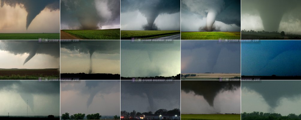 Daytime photogenic tornado examples
