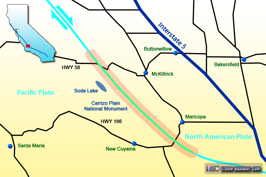 Map of the Carrizo Plain, California