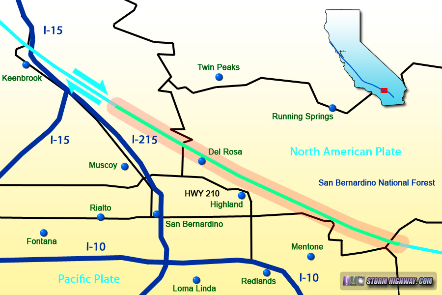 san andreas fault line map