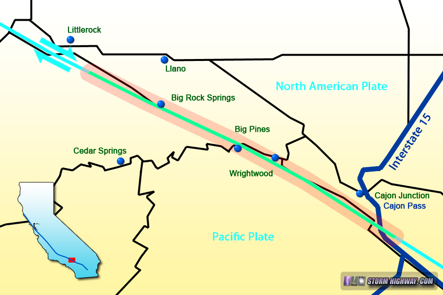 Map of Wrightwood and Cajon Pass, California