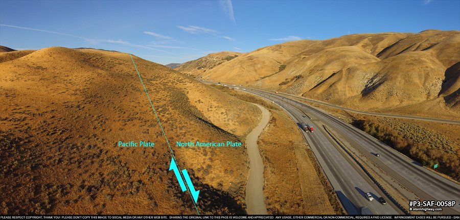San Andreas Fault crossing I-5, Gorman, CA