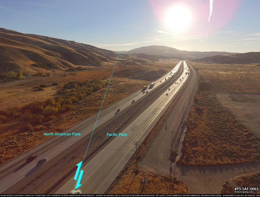 San Andreas Fault zone aerial at Gorman, CA