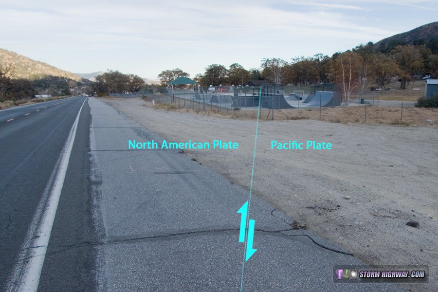 San Andreas Fault location at Frazier Park