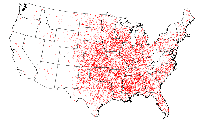 Missouri Tornado History Map