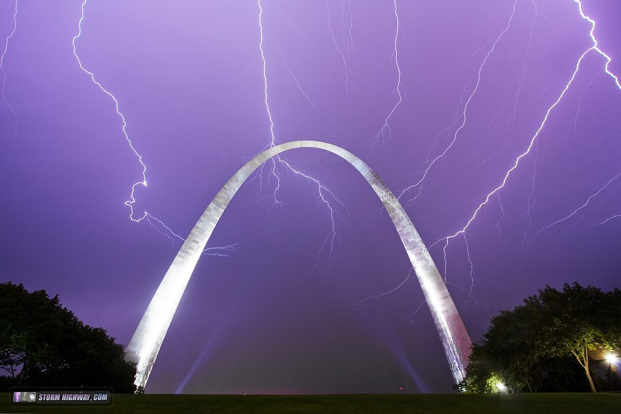 Lightning over the Gateway Arch