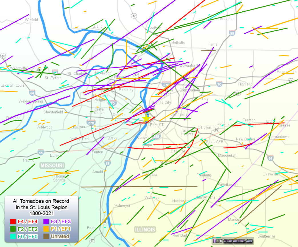 St. Louis Tornadoes and Severe Storms Facts, History and Frequently