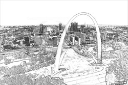 Arch aerial - pencil sketch