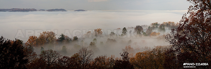 Valley fog over Charleston in the fall