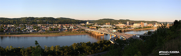 Downtown Charleston, west side and Fort Hill Bridge