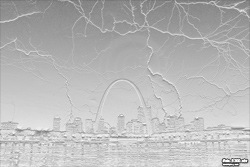 Arch skyline lightning - metallic relief