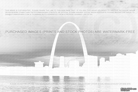 Conte filter version - Riverfront sunset with the Gateway Arch in St. Louis