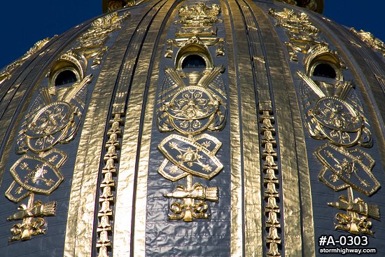 WV State Capitol gold dome close-up
