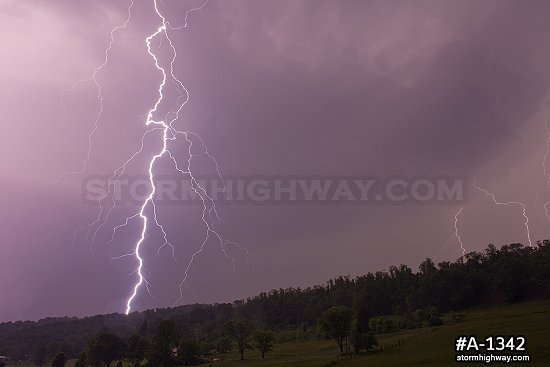 Lightning over rural West Virginia