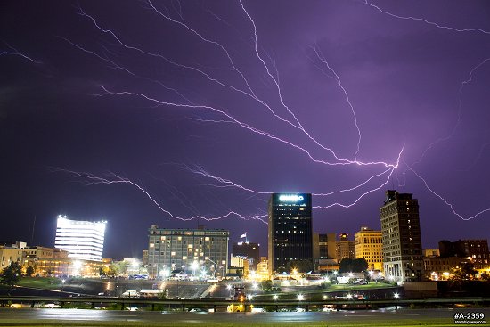 Lightning over downtown Charleston