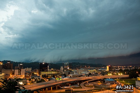 Ominous thunderstorm clouds approach downtown Charleston