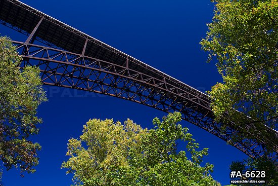 New River Gorge Bridge blue sky