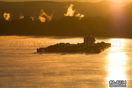 Golden sunrise on the river