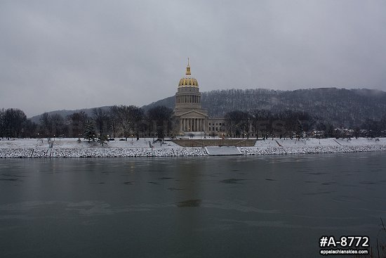 Capitol riverside winter scene