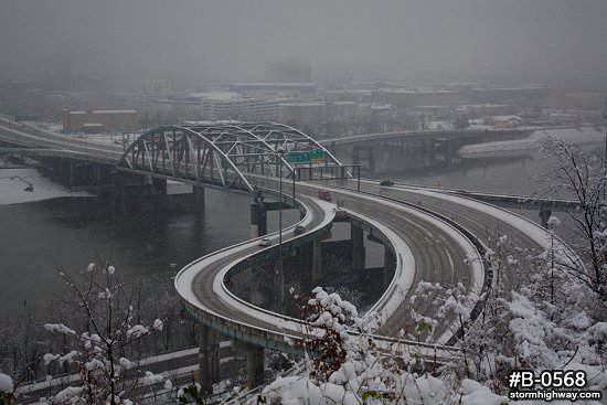 Fort Hill Bridge snow scene